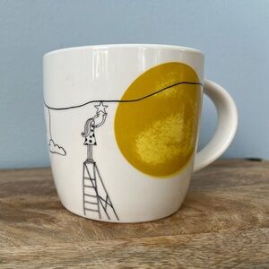 Starbucks Harvest Moon Mug Woman Ladder Moon Stars Coffee Mug Cup